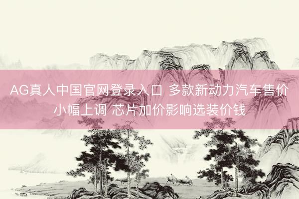 AG真人中国官网登录入口 多款新动力汽车售价小幅上调 芯片加价影响选装价钱