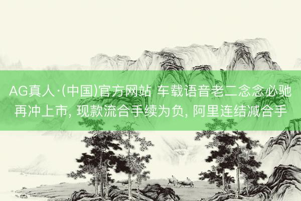 AG真人·(中国)官方网站 车载语音老二念念必驰再冲上市， 现款流合手续为负， 阿里连结减合手